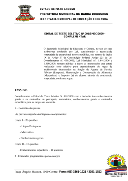 Fone: (65) 3361-1921 / 3361-1922 - Prefeitura Municipal de Barra
