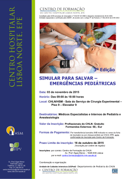 SIMULAR PARA SALVAR - Centro Hospitalar Lisboa Norte, EPE