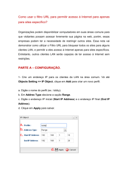 Como usar o filtro URL para permitir acesso &agrave; Internet para apenas