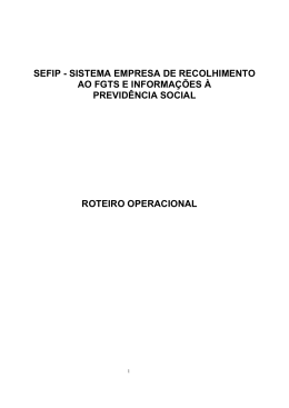 SEFIP - SISTEMA EMPRESA DE RECOLHIMENTO AO FGTS E