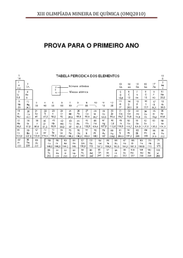 prova para o primeiro ano - Departamento de Química da UFMG