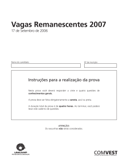 Vagas Remanescentes 2007