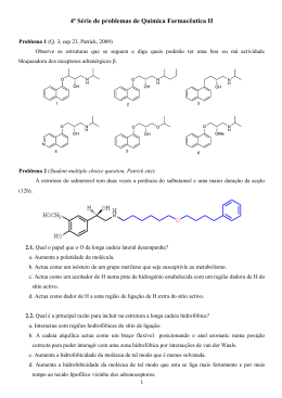 4ª Série de problemas de Química Farmacêutica II