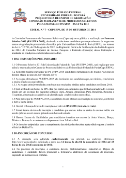 PS 2015 - Edital N&ordm; 7 - COPERPS, de 15 de outubro de 2014