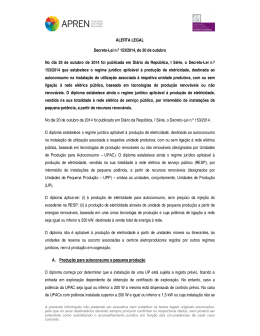 ALERTA LEGAL Decreto-Lei n.º 153/2014, de 20 de outubro