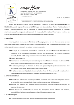 EDITAL No. 23/ ANO 03 PROCESSO SELETIVO PARA MONITORIA
