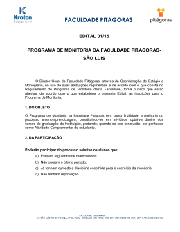 Edital de Monitoria 2015