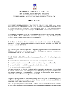 Edital de Monitoria UFAL/2012