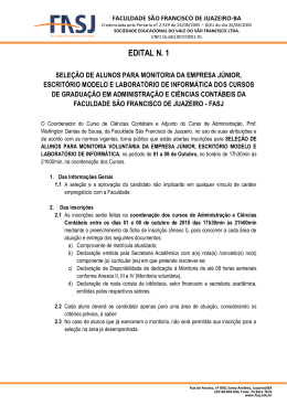 edital n. 1 sele&ccedil;&atilde;o de alunos para monitoria da empresa