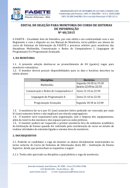 edital de seleção para monitoria do curso de sistemas de