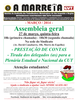 - Tirada dos delegados (as) para a Plen&aacute;ria Estadual e