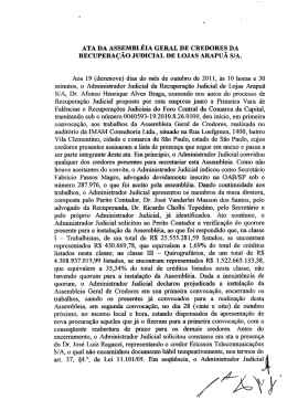 ATA DA ASSEMBLÉIA GERAL DE CREDORES DA