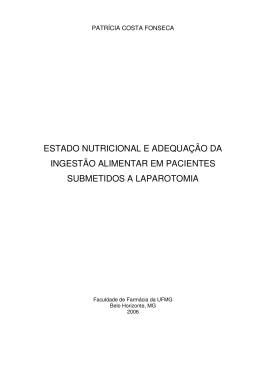 estado nutricional e adequa&ccedil;&atilde;o da ingest&atilde;o alimentar em pacientes