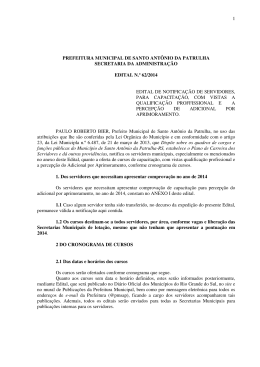 Edital n.&ordm; 062/2014 - Prefeitura Municipal de Santo Ant&ocirc;nio da