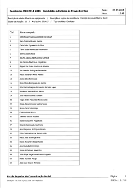 candidatos admitidos às Provas Escritas Data: 07`05`2014