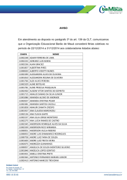 AVISO Em atendimento ao disposto no par&aacute;grafo 3&ordm; do art. 139 da