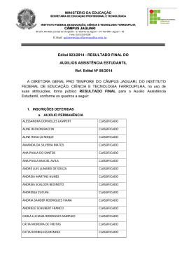 Resultado Final Auxilio Assist&ecirc;ncia Estudantil