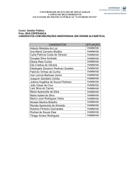 Inscri&ccedil;&otilde;es indeferidas