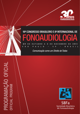 Programa oficial - Sociedade Brasileira de Fonoaudiologia