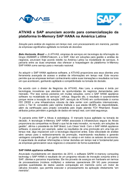 ATIVAS e SAP anunciam acordo para comercialização da