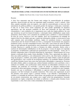 1 NEG&Oacute;CIO FEIRA LIVRE: UM ESTUDO EM UM