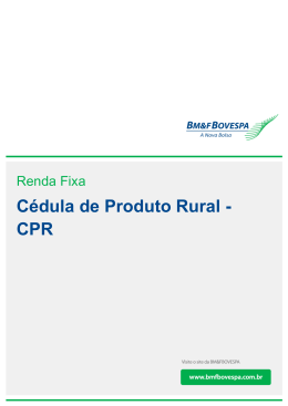 Cédula de Produto Rural - CPR