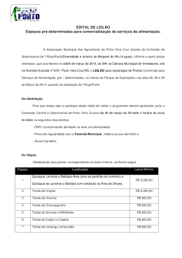 Edital Gastronomia