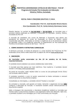 Leia o Edital - PUC-SP