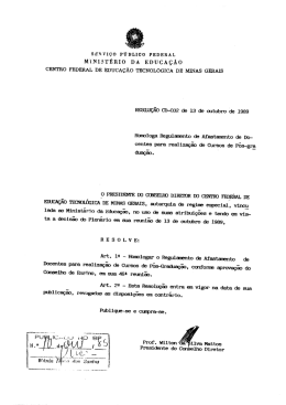 Resolu&ccedil;&atilde;o CD-032/89,de 13 de outubro de 1989