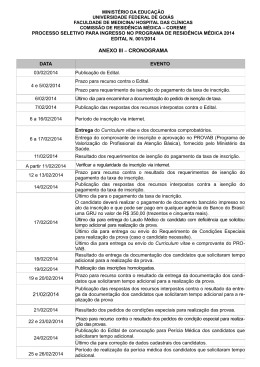 ANEXO III &ndash; CRONOGRAMA 21/02/2014 - Vestibular