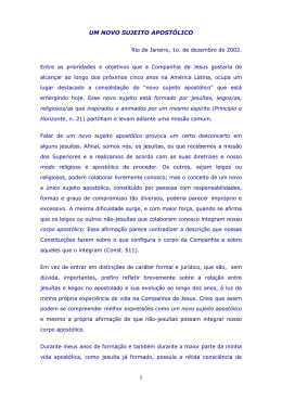 1 UM NOVO SUJEITO APOST&Igrave;LICO