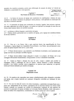 Estatuto, atualizado página 06 - Primeira Igreja Batista de Piracicaba