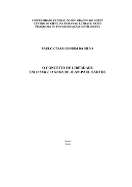 o conceito de liberdade em o ser e o nada de jean-paul sartre