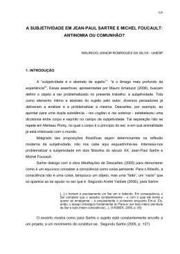 a subjetividade em jean-paul sartre e michel foucault - Uni