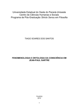 fenomenologia e ontologia da consci&ecirc;ncia em jean