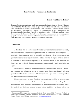 1 Jean-Paul Sartre &ndash; Fenomenologia da alteridade