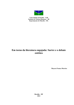 Em torno da literatura engajada: Sartre e o debate est&eacute;tico
