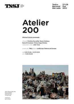 Dossier | Atelier 200 - Teatro Nacional São João no Porto