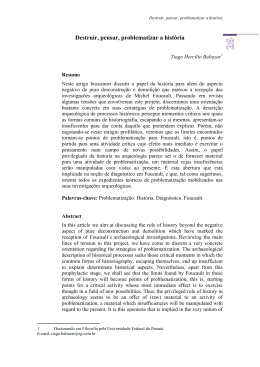 Destruir, pensar, problematizar a história