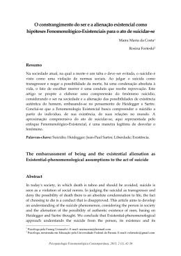 do Artigo  - Psicopatologia Fenomenol&oacute;gica