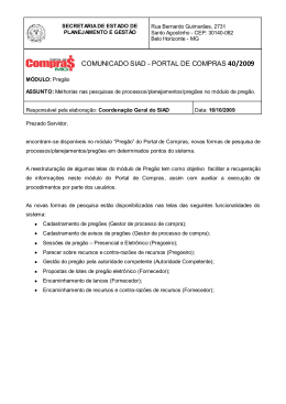 40/2009: Preg&atilde;o - Portal de Compras do Estado de Minas Gerais
