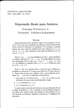 Mapeando Reais para Inteiros - Revista Matemática Universitária