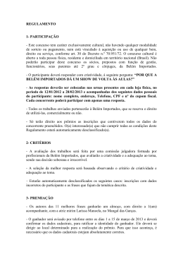Este concurso tem caráter exclusivamente