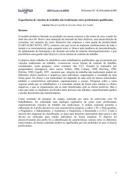 1 Experi&ecirc;ncias de v&iacute;nculos de trabalho n&atilde;o tradicionais
