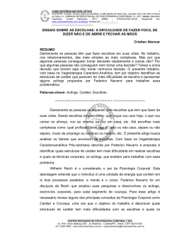 ENSAIO SOBRE AS ESCOLHAS: A