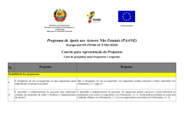 Programa de Apoio aos Actores N&atilde;o Estatais (PAANE) N.