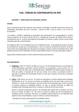 FAQ - FÓRUM DE CONTRIBUINTES DA RFB - Sescap