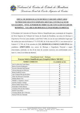 Edital de Homologa&ccedil;&atilde;o - TCE-RO