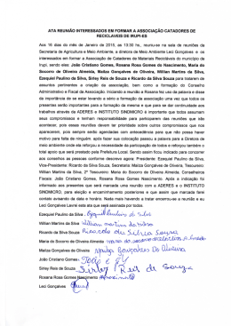ata reunião interessados em formar a associação catadores de