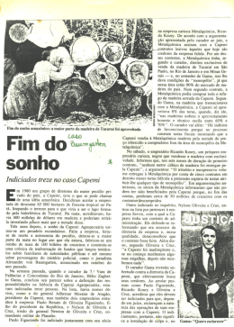 Fim do sonho - Indiciados treze no caso Capemi